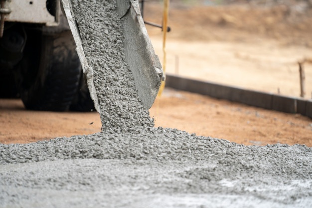 construction worker pouring wet concret road construction site 33835 1156